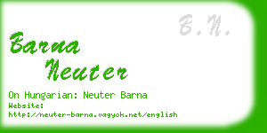 barna neuter business card